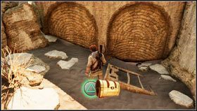 Podchodzimy do bramy [1], którą mamy wysadzić i udajemy się przed nią w prawo - Rozdział 19 | Skarby w Uncharted 3 Oszustwo Drakea - Uncharted 3: Oszustwo Drakea - poradnik do gry