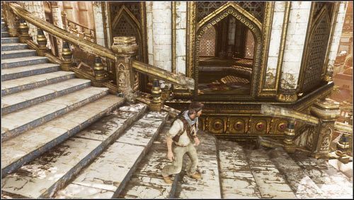 Zaraz po wejściu do zaginionego miasta schodzimy pierwszym ciągiem schodów i dochodzimy do rozstai - Rozdział 21 | Skarby w Uncharted 3 Oszustwo Drakea - Uncharted 3: Oszustwo Drakea - poradnik do gry