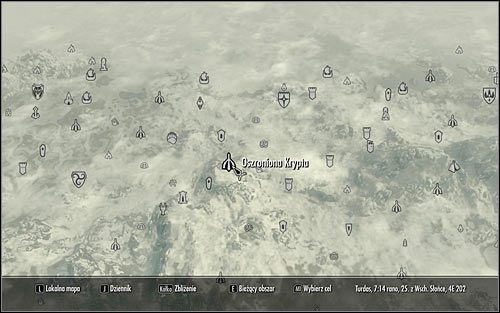 Otwórz mapę świata i wybierz się do znajdującej się w północnej części Skyrim lokacji o nazwie Oszroniona Krypta (powyższy screen) - Blada Dama | Questy poboczne w Skyrim - Skyrim - poradnik, mapy, questy