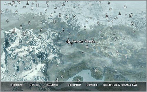 Otwórz mapę świata i wybierz się do znajdującego się we wschodniej części Skyrim Grobowca Hillgrunda (powyższy screen) - Chwała przodkom | Questy poboczne w Skyrim - Skyrim - poradnik, mapy, questy