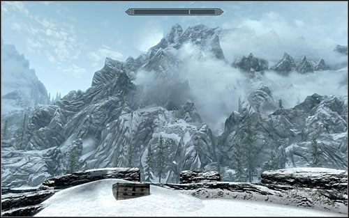 Szkic na mapie jasno wskazuje, że skarb znajduje się niedaleko od fortu, za jeziorem - Mapy skarbów (I) | Questy poboczne w Skyrim - Skyrim - poradnik, mapy, questy