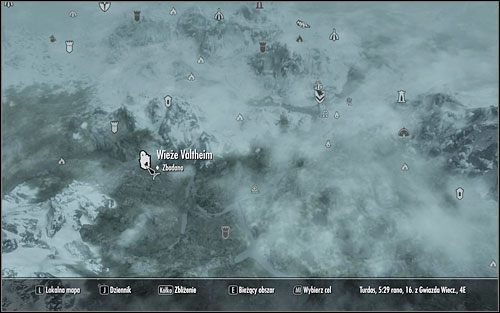 Zbliż się do strzeżonego przez bandytów terenu, a następnie przyjrzyj się wieżom od strony wodospadu - Mapy skarbów (II-III) | Questy poboczne w Skyrim - Skyrim - poradnik, mapy, questy