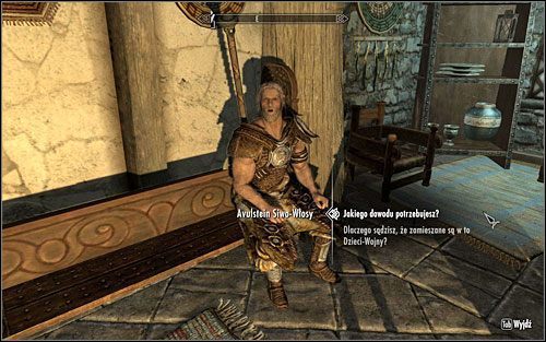 Jeżeli nie spotkałeś się z Fralią, a chciałbyś podjąć się tego zadania, możesz od razu udać się do jej domu i tam porozmawiać z silnym, siwowłosym mężczyzną (przywita Cię przekleństwami i wymachiwaniem toporem) - Zaginiony w akcji | Questy poboczne w Skyrim - Skyrim - poradnik, mapy, questy