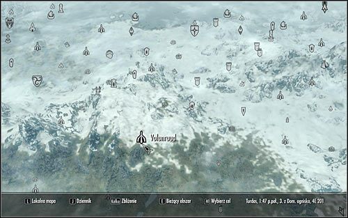 Otwórz mapę świata i wybierz się do grobowca Volunruud, zlokalizowanego w centralnej części Skyrim (powyższy screen) - Zamknięte usta | Questy poboczne w Skyrim - Skyrim - poradnik, mapy, questy