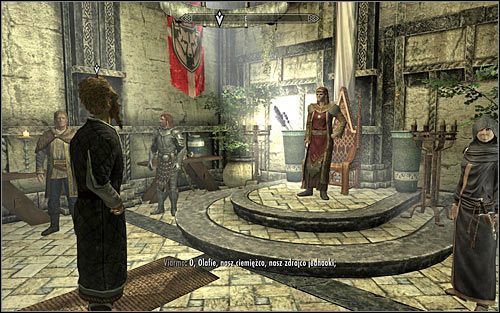 Po uzupełnieniu brakującej treści Viarmo postanowi wybrać się z poematem do Błękitnego Pałacu celem odczytania jego treści na tamtejszym dworze i nakłonienia jarla do przywrócenia uroczystości Spalenia Króla Olafa - Podsycanie płomieni (2) | Questy Akademii Bardów w Skyrim - Skyrim - poradnik, mapy, questy