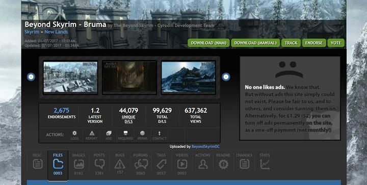 Wejdź na strony modyfikacji i ściągnij je z pomocą NMM. - Jak zainstalować moda Skyrim: Bruma? - Skyrim - poradnik, mapy, questy