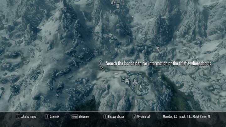 Na mapie pojawi się nowa lokacja - Bandits Den - Absent Antiquity | Zadania w grze | Skyrim - Skyrim - poradnik, mapy, questy