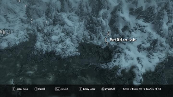 Gdy spędzisz noc w gospodzie The Restful Watchman, na zewnątrz spotkasz Olafa Cold - Hearta - The Courier | Zadania w grze | Skyrim - Skyrim - poradnik, mapy, questy
