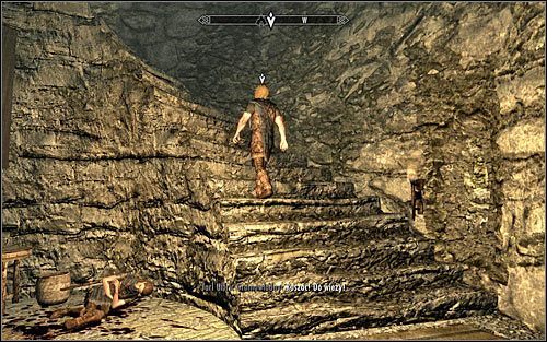 Biegnij za Ralofem, kierując się w stronę wejścia do pobliskiej wieży - Ucieczka przed smokiem | Zerwane kajdany | Solucja Skyrim - Skyrim - poradnik, mapy, questy