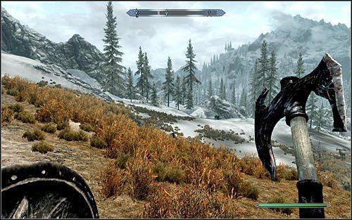 Jeżeli nie masz zamiaru opłacać podróży i nie odkryłeś w pobliżu Ustengrav żadnych lokacji, to czeka Cię niestety długa i dość męcząca przeprawa - Wyprawa do świątyni Ustengrav (1) | Róg Jurgena Wiatrowładnego | Solucja Skyrim - Skyrim - poradnik, mapy, questy