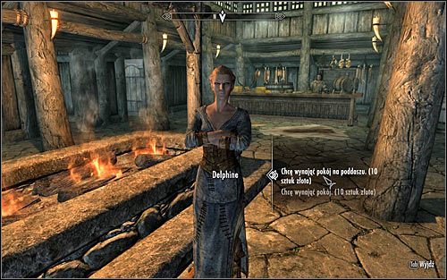 Po znalezieniu się wewnątrz gospody podejdź do Delphine i zainicjuj z nią rozmowę - Odzyskanie rogu i dostarczenie go Siwobrodym | Róg Jurgena Wiatrowładnego - Skyrim - poradnik, mapy, questy