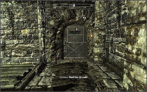 Podejdź do wskazanej przez grę celi (powyższym screen) żeby zainicjować rozmowę z Esbernem - Odnalezienie Esberna | Szczur zapędzony w kąt | Solucja Skyrim - Skyrim - poradnik, mapy, questy