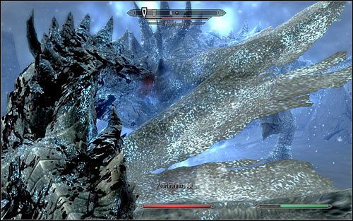 Atakowaniem smoka zajmuj się dopiero po tym jak wyląduje - Paarthurnax - Pokonanie Paarthurnaxa | Niekończąca się pora roku | Skyrim - Skyrim - poradnik, mapy, questy