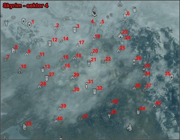 2 - 4 - Wschodnie Skyrim (01-19) | Mapy świata w Skyrim - Skyrim - poradnik, mapy, questy