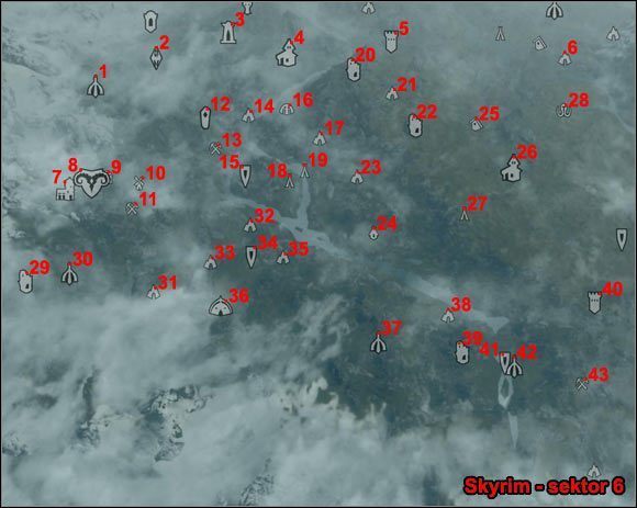 2 - 6 - Zachodnie Skyrim (01-18) | Mapy świata w Skyrim - Skyrim - poradnik, mapy, questy