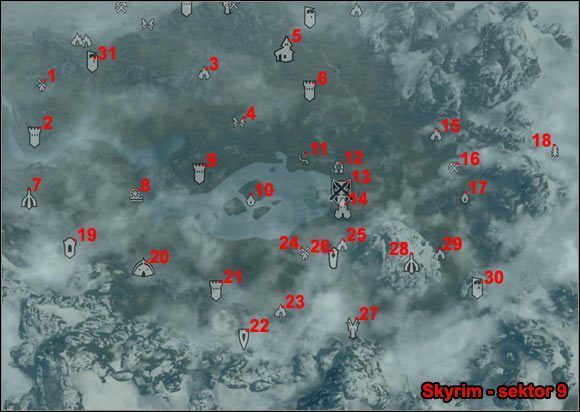 Typ lokacji: chata - 9 - Południowo-wschodnie Skyrim (01-15) | Mapy świata - Skyrim - poradnik, mapy, questy