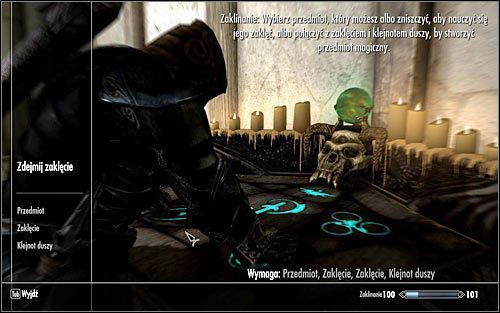 Zaklinanie składa się z kilku kroków, które szerzej opisane zostały poniżej, ale żeby cokolwiek zdziałać musisz dysponować listą zaklęć - Zaklinanie | Crafting w Skyrim - Skyrim - poradnik, mapy, questy