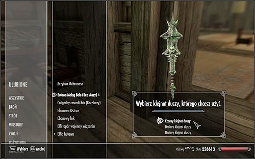 Napełnione klejnoty duszy są wymagane nie tylko w trakcie zaklinania przedmiotów, ale również w dalszej części zabawy, przy czym mowa jest tu o broniach - Zaklinanie | Crafting w Skyrim - Skyrim - poradnik, mapy, questy