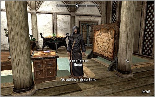 Idź za jarlem Balgruufem, przechodząc do jednego z mniejszych pomieszczeń Smoczej Przystani - Spotkanie się z Farengarem | Czarnygłaz | Solucja Skyrim - Skyrim - poradnik, mapy, questy