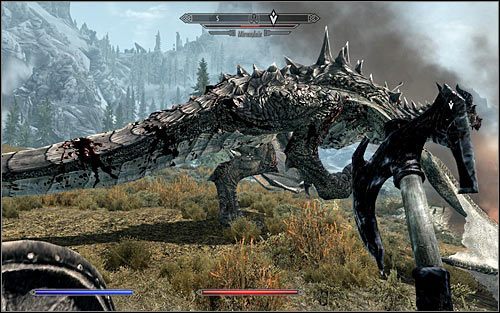 Jeżeli masz zamiar pozbyć się smoka w bezpośredniej walce, to musisz zachować specjalne środki ostrożności - Pokonanie smoka | Budzenie smoka | Solucja Skyrim - Skyrim - poradnik, mapy, questy