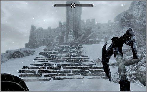 Po rozprawieniu się ze śnieżnym trollem zbadaj jego zwłoki i kontynuuj wspinaczkę - Wyprawa do siedziby Siwobrodych | Droga głosu | Solucja Skyrim - Skyrim - poradnik, mapy, questy