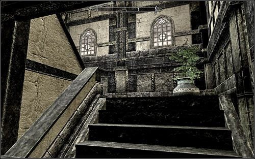 Jeżeli masz zamiar się skradać, to koniecznie odczekaj aż przeciwnicy przebywający we wschodnim pomieszczeniu zakończą rozmowę i się rozejdą - Pozyskanie informacji na temat powrotu smoków (1) | List żelazny | Skyrim - Skyrim - poradnik, mapy, questy