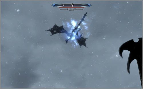 Upewnij się, że Krzyk Smokogrzmot masz ustawiony jako aktywny i zaczekaj na właściwy moment żeby z niego skorzystać - Stoczenie bitwy z Alduinem | Zguba Alduina | Solucja Skyrim - Skyrim - poradnik, mapy, questy