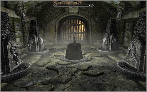 Właściwe rozstawienie filarów na zakończenie zagadki zaprezentowane zostało na powyższym screenie - W podziemiach Saarthal (3) | Questy poboczne w Skyrim - Skyrim - poradnik, mapy, questy