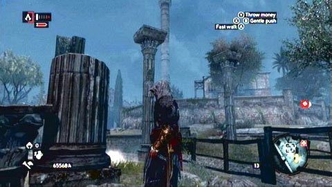 Aby się tam dostać, wejdź na najniższy słup po drugiej stronie drogi, a następnie przeskakuj po kolejnych do celu - Constantine District (11-21) | Fragmenty Danych Animusa AC Revelations - Assassins Creed: Revelations - poradnik do gry