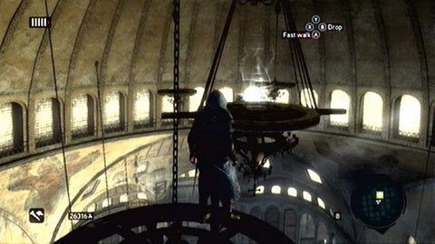 Stamtąd możesz przedostać się do zaznaczonego na mapie miejsca - Hagia Sophias Secret (2) | Ishak Pashas Memoir Pages w AC Revelations - Assassins Creed: Revelations - poradnik do gry