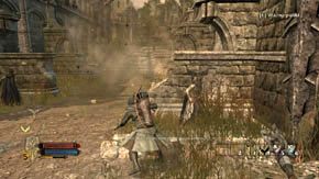 Biegnij za elfami, zniszcz skrzynkę po lewej, a potem pójdź krótką ścieżką po prawej na górę - Dzielnice wewnętrzne (1) | Rozdział 1 | Władca Pierścieni Wojna na Północy - Władca Pierścieni: Wojna na Północy - poradnik do gry