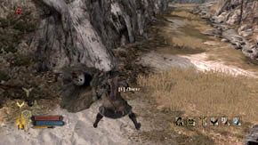 Po prawej, przy małym strumyku za skałą, znajdziesz kwiat i drugie skupisko Kryształów gilivoru - Zimne Góry (2) | Rozdział 3 | Władca Pierścieni Wojna na Północy - Władca Pierścieni: Wojna na Północy - poradnik do gry