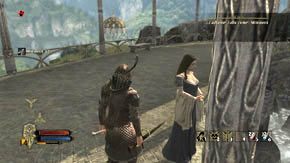 Za wrotami jest teleport, a po prawej mała jaskinia z grzybem i kilkoma beczkami - Wysokie Wrzosowiska (1) | Rozdział 3 | Władca Pierścieni Wojna na Północy - Władca Pierścieni: Wojna na Północy - poradnik do gry