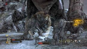 Nie ma sensu korzystać z ataków dystansowych, bo kamienna skóra olbrzyma sprawi, że właściwie nie odniesie on żadnych ran od strzał lub bełtów - Kamienna Rozpadlina | Rozdział 3 | Władca Pierścieni Wojna na Północy - Władca Pierścieni: Wojna na Północy - poradnik do gry