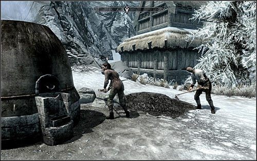 Beitild jest właścicielką kopalni, co oznacza, że praktycznie cały dzień będzie spędzała w towarzystwie innych robotników (powyższy screen) - Zlecenie- Zabij Beitild | Zadania Mrocznego Bractwa | Solucja Skyrim - Skyrim - poradnik, mapy, questy