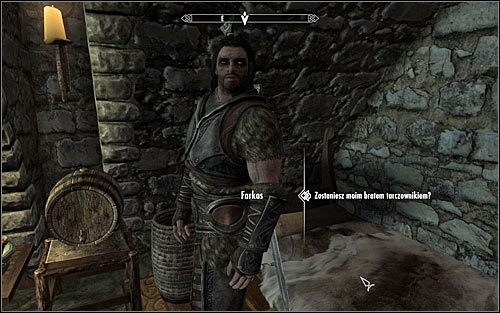 Odszukaj Farkasa i rozpocznij rozmowę (powyższy screen) - Próba honoru (1) | Zadania Towarzyszy | Solucja Skyrim - Skyrim - poradnik, mapy, questy