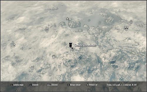 Wyjdź z sanktuarium Jorrvaskr, otwórz mapę świata i odszukaj Cieniste Schronienie (powyższy screen) - Zaplanowany odwet | Zadania Towarzyszy | Solucja Skyrim - Skyrim - poradnik, mapy, questy