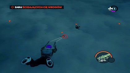 Naszym podstawowym celem jest złapanie Shaundi, która nie zdążyła założyć spadochronu - Nara, ja spadam | Kampania Saints Row The Third - Saints Row: The Third - poradnik do gry