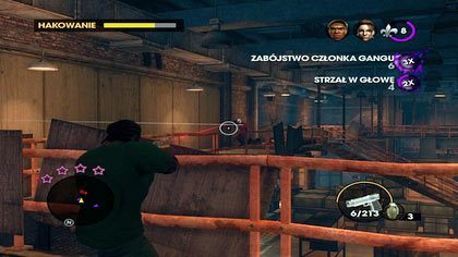 Większość przeciwników, których zastaniemy na kładkach, znajduje się w dużej odległości od nas, dlatego najlepszym wyborem z dostępnego arsenału po raz kolejny jest 45 - Dopiero się rozkręcamy / Przypudruj nos | Kampania Saints Row The Third - Saints Row: The Third - poradnik do gry