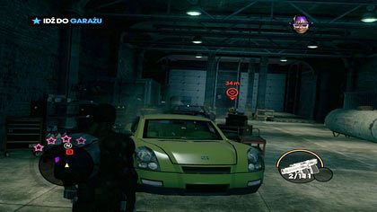 W garażu czeka nas niespodzianka w postaci Brutala z Działkiem Obrotowym - wyciągamy strzelbę i strzelamy do olbrzyma chowając się co jakiś czas miedzy samochodami - Alfonsi i dziwki | Kampania Saints Row The Third - Saints Row: The Third - poradnik do gry