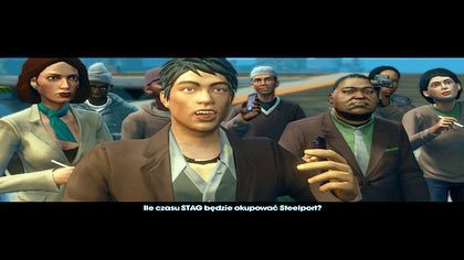 Na zakończenie misji zobaczymy przebieg konferencji prasowej z udziałem Cyrusa Templea, głównodowodzącego STAG - Gangi pod lufą | Kampania Saints Row The Third - Saints Row: The Third - poradnik do gry
