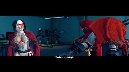 Po wejściu do studia, nokautujemy Birkea, przerzucamy go sobie przez ramię i kierujemy się do holu - Powrót Nyte Blaydea | Kampania Saints Row The Third - Saints Row: The Third - poradnik do gry