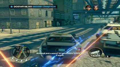 Aktora wrzucamy do wskazanego auta, po czym sami do niego wskakujemy - Powrót Nyte Blaydea | Kampania Saints Row The Third - Saints Row: The Third - poradnik do gry