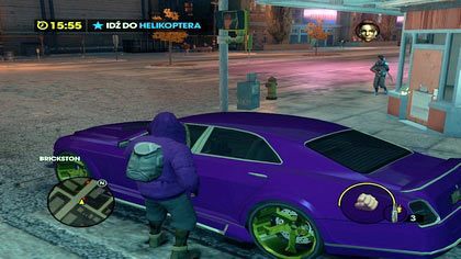 Po wyjściu z knajpy wsiadamy do podstawionego auta - Na żywo! Z Killbanem | Kampania Saints Row The Third - Saints Row: The Third - poradnik do gry