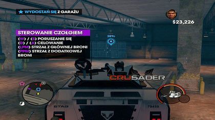 Komputer został wywieziony ciężarówką, dlatego wskakujemy do czołgu Crusader i ruszamy za nią w pościg - Nauka komputera | Kampania Saints Row The Third - Saints Row: The Third - poradnik do gry