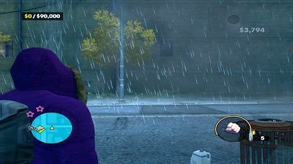 Naszym celem będzie zniszczenie wszelkiej własności - oczywiście cudzej - znajdującej się w zaznaczonym na minimapie obszarze ( na błękitno) - Chaos (A) | Kampania Saints Row The Third - Saints Row: The Third - poradnik do gry