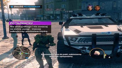 Zabieramy ze sobą Violę i Piercea do N-Forcera i ruszamy do bazy STAG, gdzie ukradniemy pionowzlot - Stilwater blues / Nazywam się C. Temple | Kampania Saints Row The Third - Saints Row: The Third - poradnik do gry