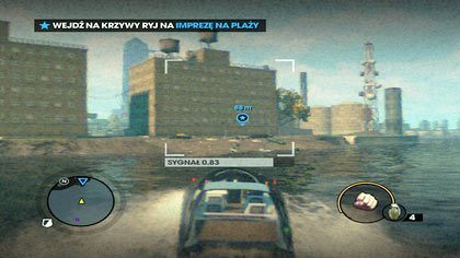 Następny zapaśnik znajduje się w motorówce - sterując nią kierujemy się na plażę - Zdalnie będzie idealnie | Kampania Saints Row The Third - Saints Row: The Third - poradnik do gry