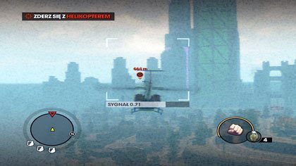 Przejmujemy sterowanie nad jednym z śmigłowców - jest to chyba najtrudniejszy element misji, gdyż musimy tak pokierować śmigłowcem, by zderzył się z drugim - Zdalnie będzie idealnie | Kampania Saints Row The Third - Saints Row: The Third - poradnik do gry