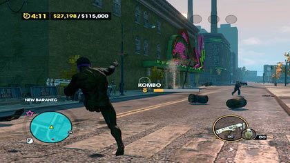 By zakończyć zadania typu Chaos sukcesem, właściwie nie możemy pozwolić sobie na zdjęcie palca z LPM - Akcje (zadania poboczne) (2) | Zadania dodatkowe Saints Row The Third - Saints Row: The Third - poradnik do gry